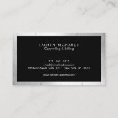 Carte De Visite Luxe professionnelle Faux argent et noir (Dos)
