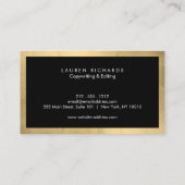 Carte De Visite Luxe professionnelle Faux Gold et Black (Dos)