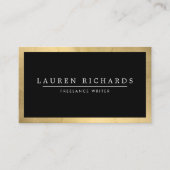Carte De Visite Luxe professionnelle Faux Gold et Black (Devant)