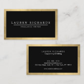 Carte De Visite Luxe professionnelle Faux Gold et Black (Devant / Derrière)