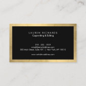 Carte De Visite Luxe professionnelle Faux Gold et Black (Dos)