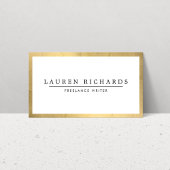 Carte De Visite Luxe professionnelle Faux Gold et White