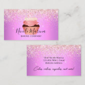 Carte De Visite Luxe Purple Cupcake Bakery Sweets Chef (Devant / Derrière)