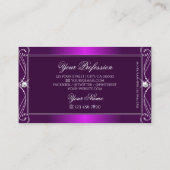 Carte De Visite Luxe Purple Ombre Ornate Bijoux Éparkle Design (Dos)