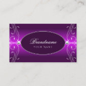 Carte De Visite Luxe Purple Ombre Ornate Bijoux Éparkle Design (Devant)