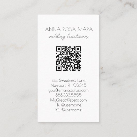 Carte De Visite *~* Luxe QR Agate Black Gold White Glam AP66 (Dos)