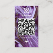 Carte De Visite Luxe | QR Violet & Noir (Dos)