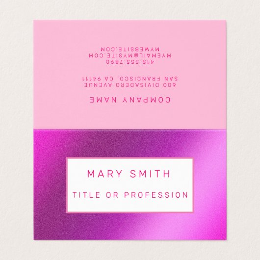 Carte De Visite Luxe rose (Extérieur déplié)