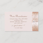 Carte De Visite Luxe Rose Coral Ornate Sparkle Diamonds Initiales (Dos)