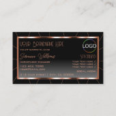 Carte De Visite Luxe Rose Gold Black Gradient avec Logo Luxe (Dos)