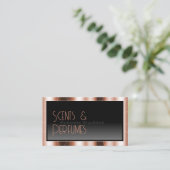 Carte De Visite Luxe Rose Gold Black Gradient avec Logo Luxe (Debout devant)