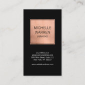 Carte De Visite Luxe Rose Gold Brushstrokies Designer (Dos)
