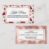 Carte De Visite Luxe Rose Gold Cherry Blossom (Devant / Derrière)