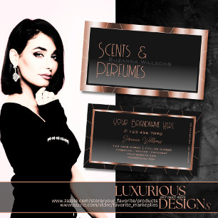 Carte De Visite Luxe Rose Gold Chic Black Gradient