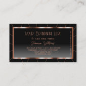 Carte De Visite Luxe Rose Gold Chic Black Gradient (Dos)