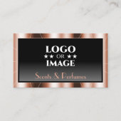 Carte De Visite Luxe Rose Gold Chic Black Gradient avec logo (Devant)