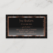 Carte De Visite Luxe Rose Gold Chic Black Gradient élégant Luxe (Dos)