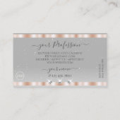 Carte De Visite Luxe Rose Gold Light Grey Bijoux étincelants avec (Dos)