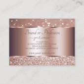 Carte De Visite Luxe Rose Gold Parties scintillant Étoiles Élégant (Dos)