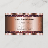 Carte De Visite Luxe Rose Gold Parties scintillant Étoiles Étoiles (Dos)