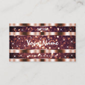 Carte De Visite Luxe Rose Gold Parties scintillant Étoiles Étoiles (Devant)