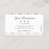 Carte De Visite Luxe Rose Gold White Sparkling Bijoux élégant (Dos)