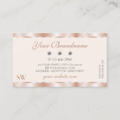 Carte De Visite Luxe Rose or étincelant Bijoux Monogram Luxe Glam (Dos)