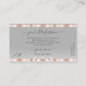 Carte De Visite Luxe Rose or gris clair bijoux étincelant Monogram (Dos)