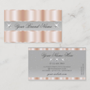 Carte De Visite Luxe Rose or gris clair parkle Bijoux luxueux