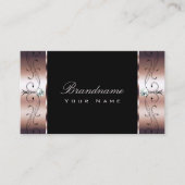 Carte De Visite Luxe Rose Or noir Squigglé Bijoux ornementaux (Devant)