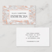 Carte De Visite Luxe Rose or rose marbre beauté Esthéticien (Devant / Derrière)