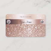 Carte De Visite Luxe Rose Parties scintillant Or Étoiles Étoiles É (Devant)