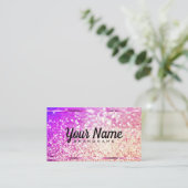 Carte De Visite Luxe Rose Parties scintillant Or Lumineuses Élégan (Debout devant)