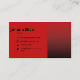 Carte de visite luxe rouge et noir moderne