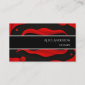 Carte De Visite Luxe rouge noir élégant professionnel féminin (Devant)