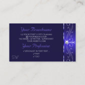 Carte De Visite Luxe Royal Blue Squigles Sparkle Jewels Initiales (Dos)