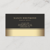 Carte De Visite Luxe Royal Gold & Parties scintillant rouge Élégan (Dos)