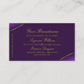 Carte De Visite Luxe Royal violet avec Gold Border Glam de luxe (Dos)