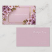 Carte De Visite Luxe Sakura & Feuille d'or Pink violet rose (Devant / Derrière)