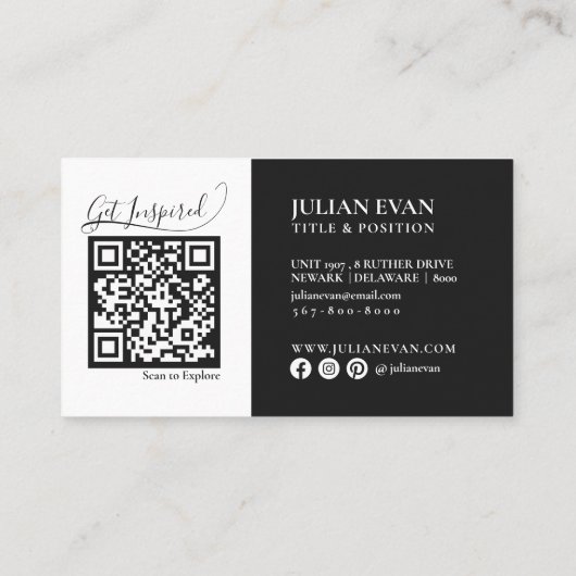 Carte De Visite Luxe Script Black Gold Holographic Event Planner (Dos)