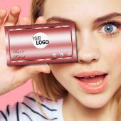 Carte De Visite Luxe Shimmery Red Modern avec diamants et logo