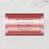 Carte De Visite Luxe Shimmery Red Modern avec diamants et logo (Dos)