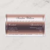 Carte De Visite Luxe Shimmery Rose Gold Optics Faux 3D Initiales (Dos)