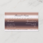 Carte De Visite Luxe Shimmery Rose Gold Optics Faux 3D Monogramme (Dos)