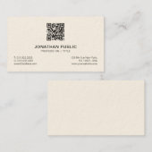Carte De Visite Luxe Signature Cream Moderne Simple Professionnel (Devant / Derrière)