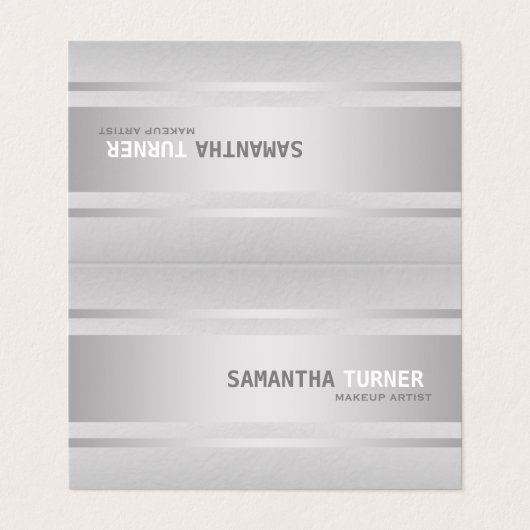 Carte De Visite Luxe Silver Faux Texturé Professionnel (Extérieur déplié)