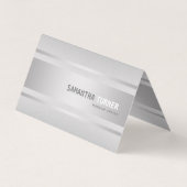 Carte De Visite Luxe Silver Faux Texturé Professionnel (Dos)