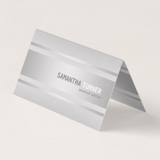 Carte De Visite Luxe Silver Faux Texturé Professionnel (Dos)