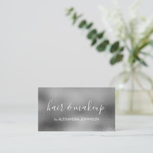 Carte De Visite Luxe Silver Foil Professional (Debout devant)