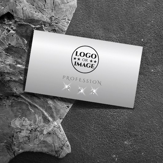 Carte De Visite Luxe Silver Grey Ombre Sparkling Diamonds Ajouter 